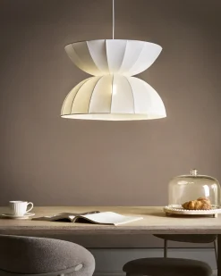 Lampadario DEBONS Finta seta Bianco