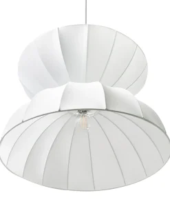 Lampadario DEBONS Finta seta Bianco
