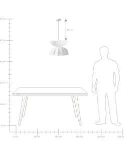 Lampadario DEBONS Finta seta Bianco