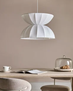 Lampadario DEBONS Finta seta Bianco