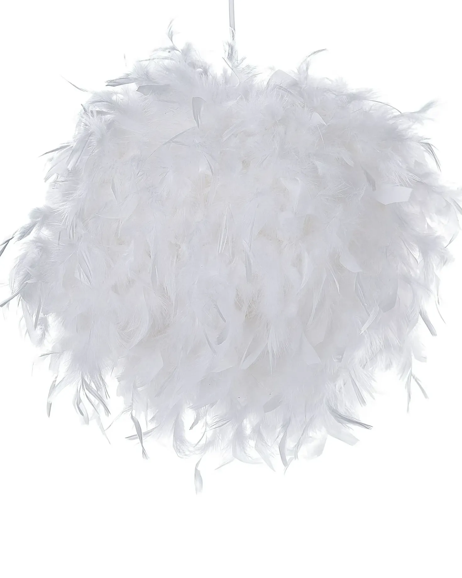 Lampadario DRAVA Piume Bianco
