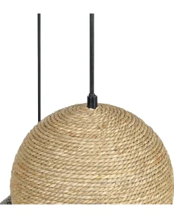 Lampadario ENDRICK Vimini Naturale Bianco Marrone