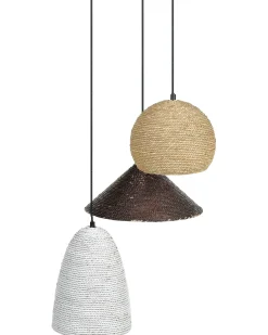 Lampadario ENDRICK Vimini Naturale Bianco Marrone