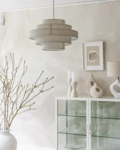 Lampadario EREBATO Lino Bianco sporco