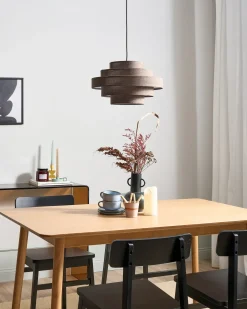 Lampadario EREBATO Lino Marrone