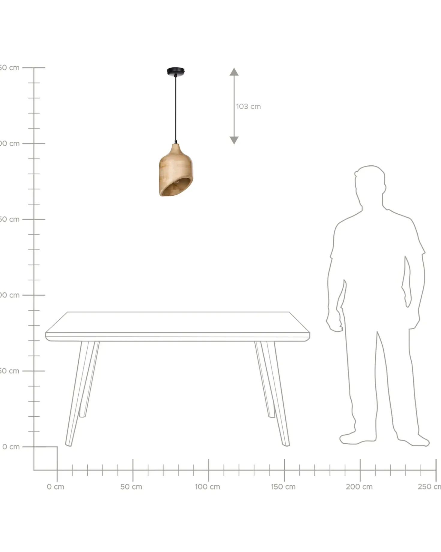 Lampadario GANDAKI Legno di mango Marrone chiaro