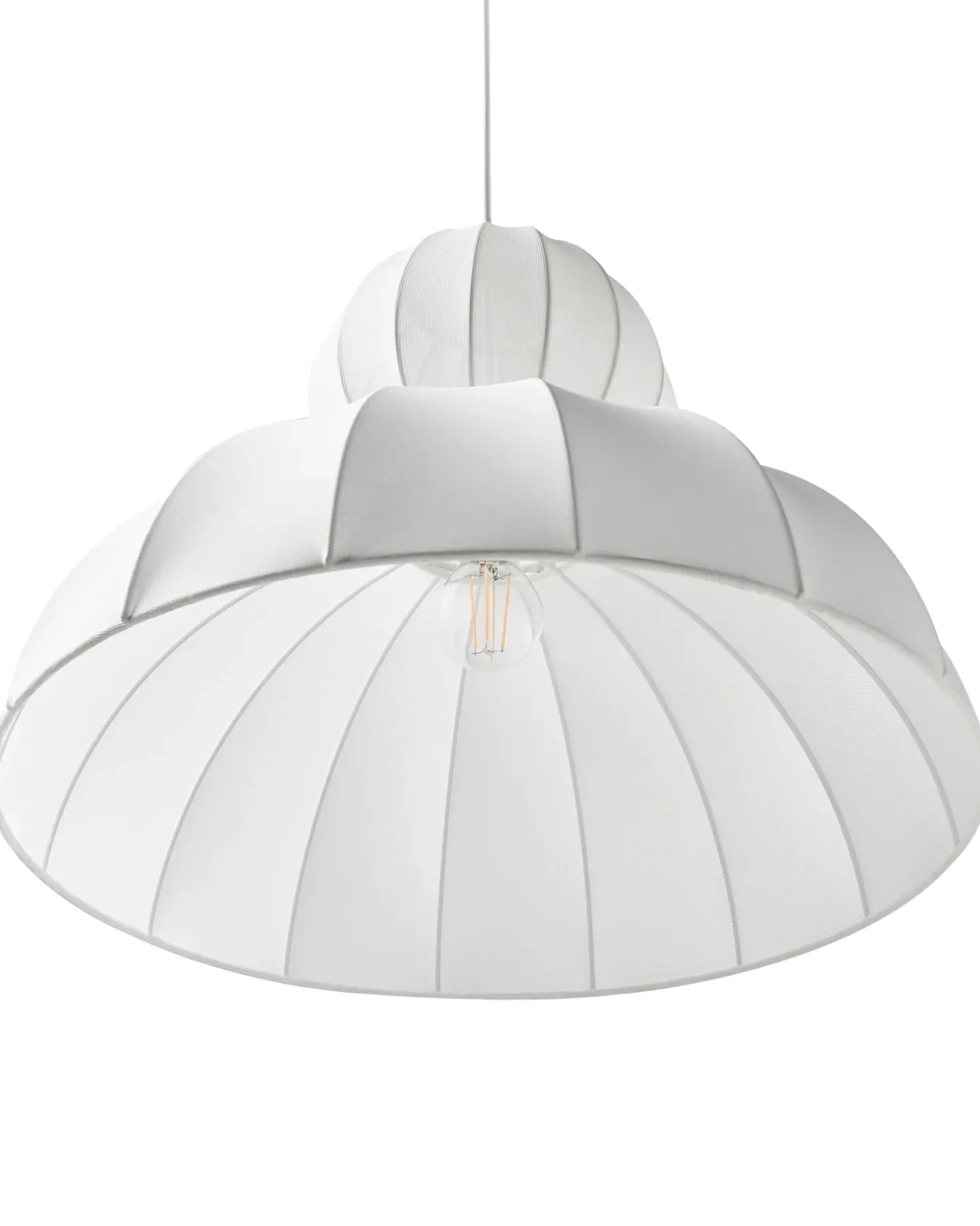 Lampadario GOELETTE Finta seta Bianco