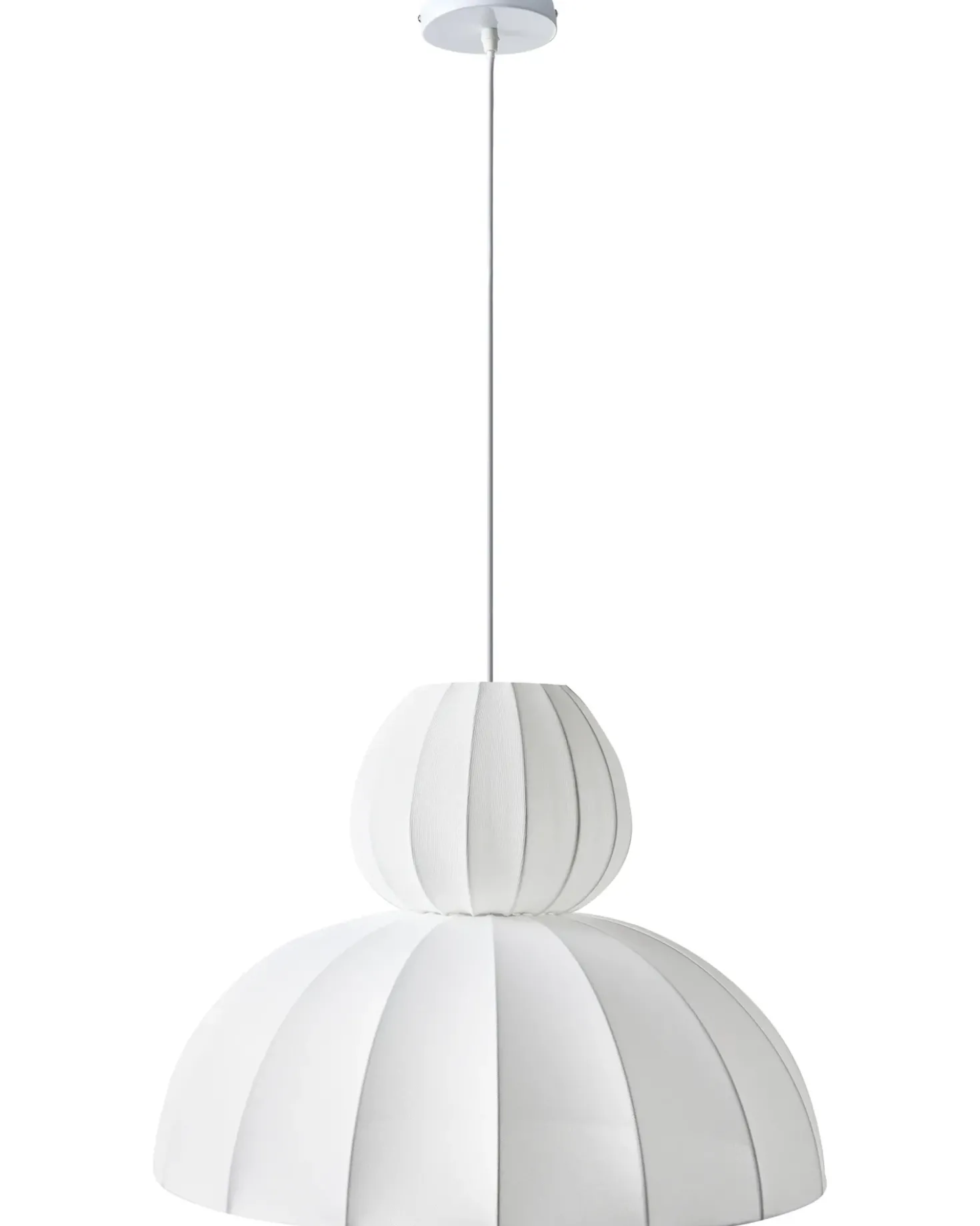 Lampadario GOELETTE Finta seta Bianco