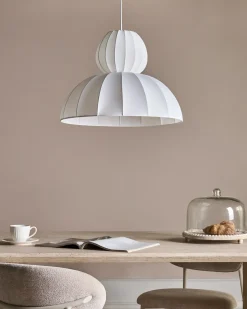 Lampadario GOELETTE Finta seta Bianco