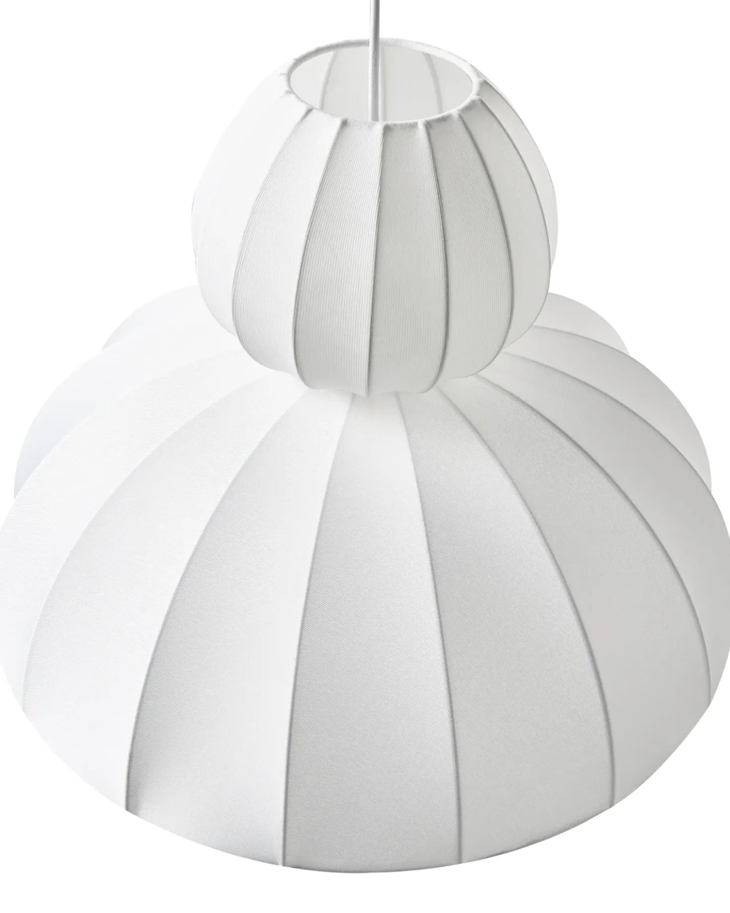 Lampadario GOELETTE Finta seta Bianco