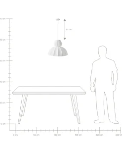 Lampadario GOELETTE Finta seta Bianco