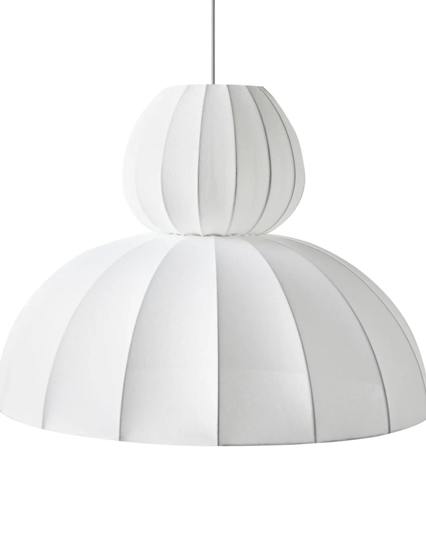 Lampadario GOELETTE Finta seta Bianco