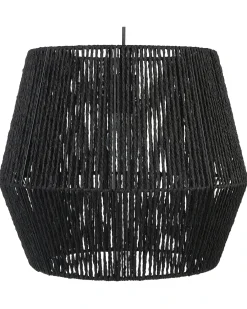 Lampadario GWERU Corda di carta Nero