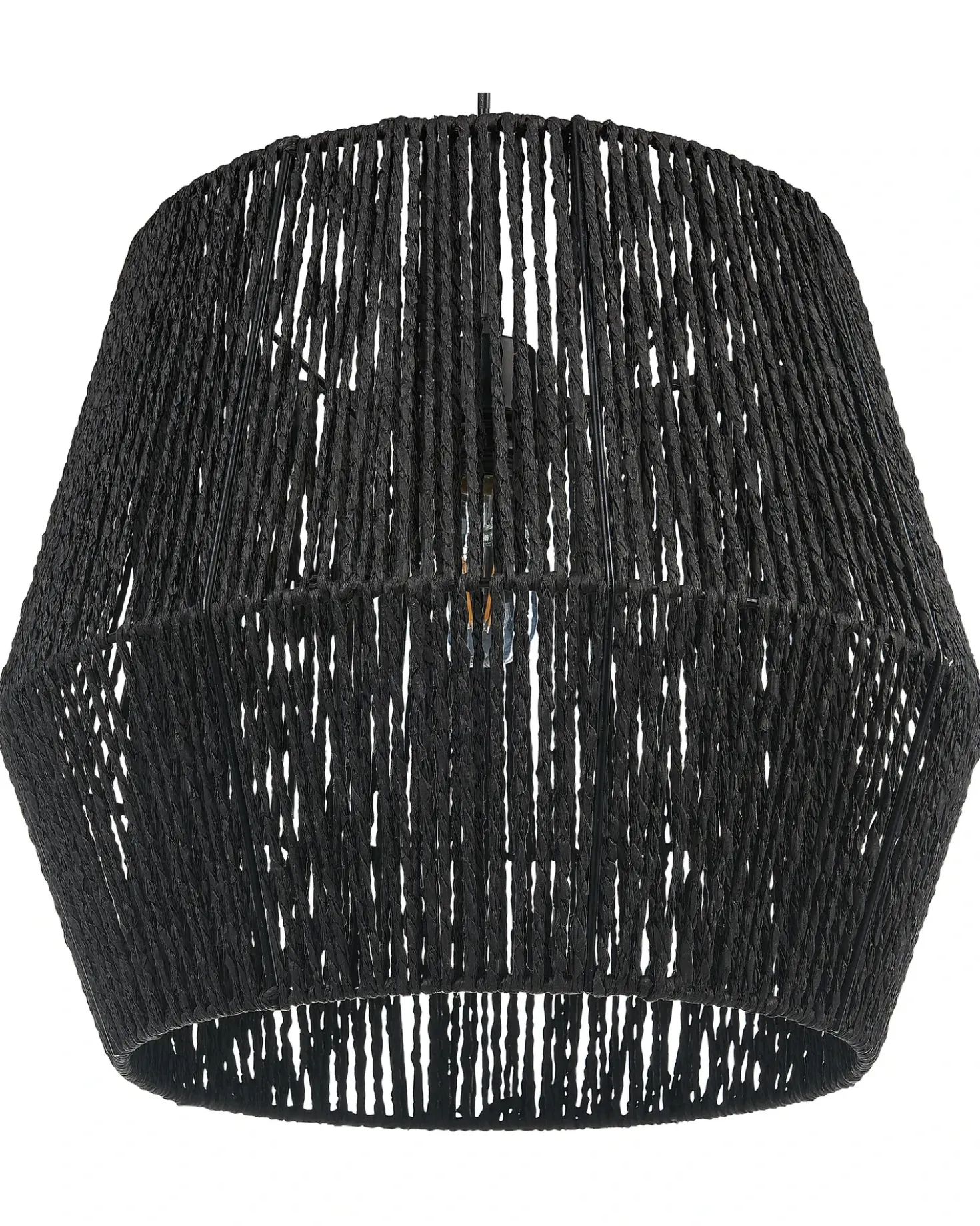 Lampadario GWERU Corda di carta Nero