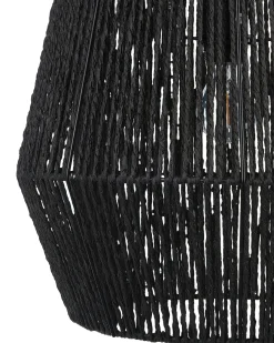 Lampadario GWERU Corda di carta Nero