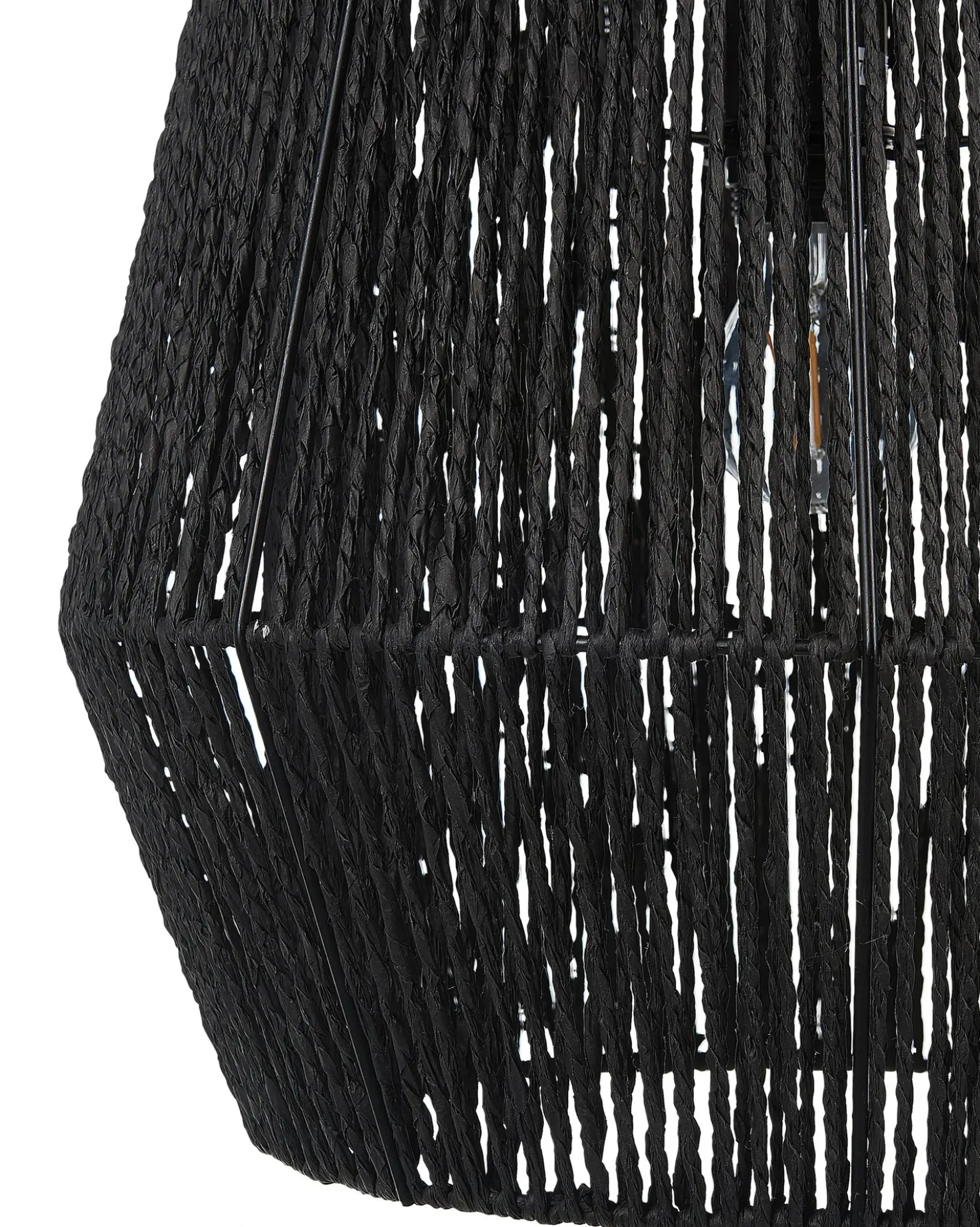 Lampadario GWERU Corda di carta Nero