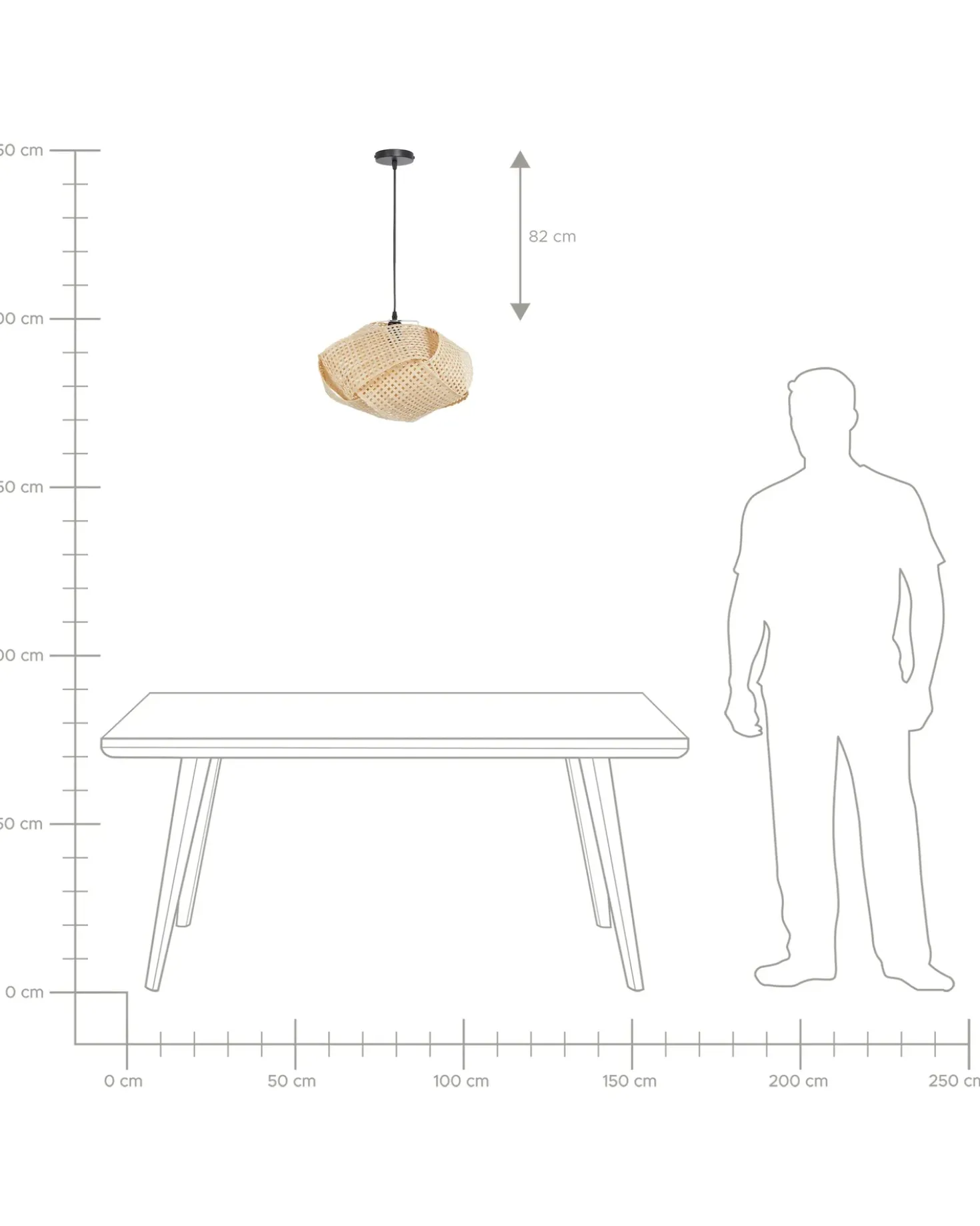 Lampadario HALIL Bambù Beige
