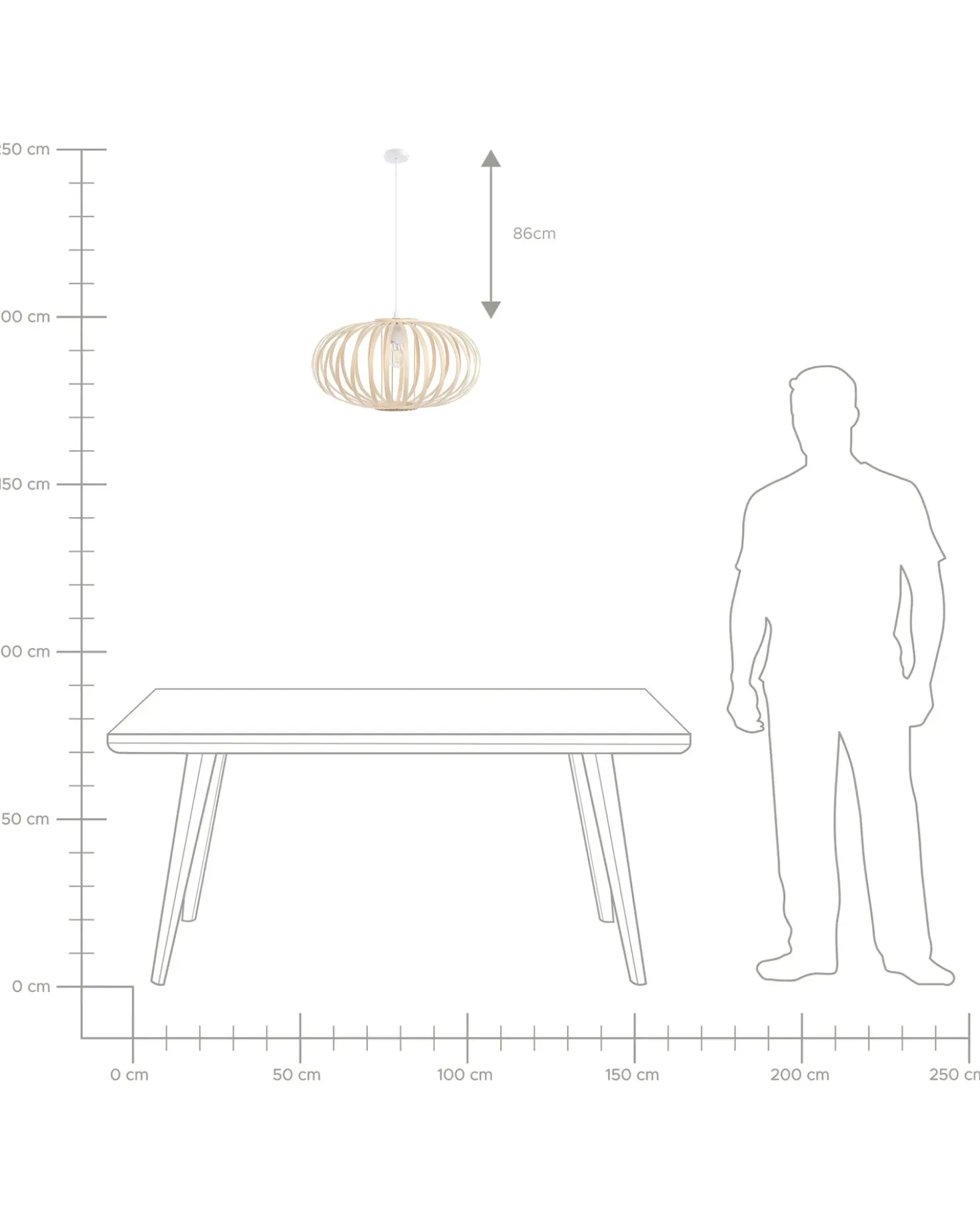 Lampadario HAVEL Bambù Marrone chiaro