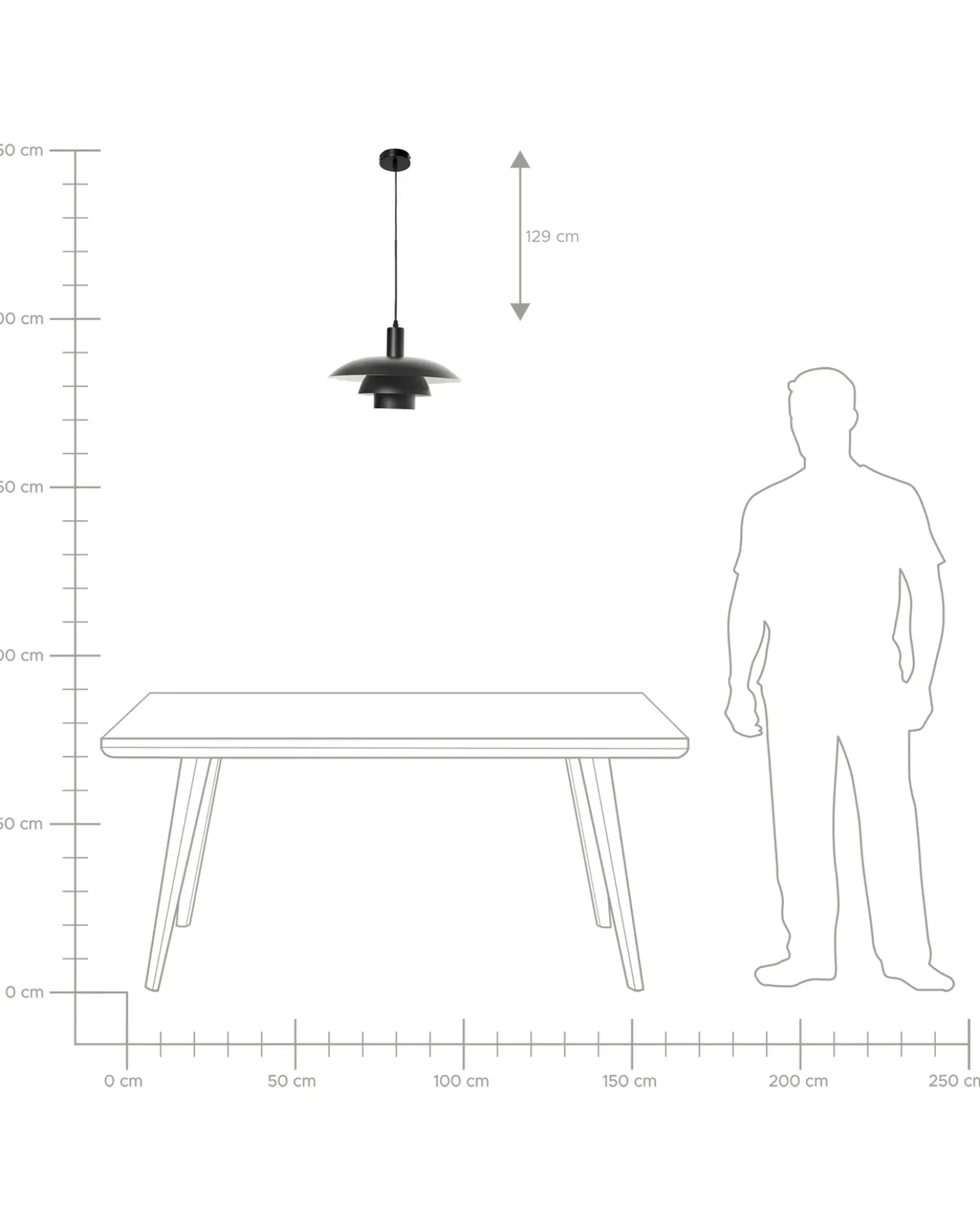 Lampadario HILBA Metallo Nero