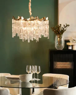Lampadario JEMNI Cristallo Oro