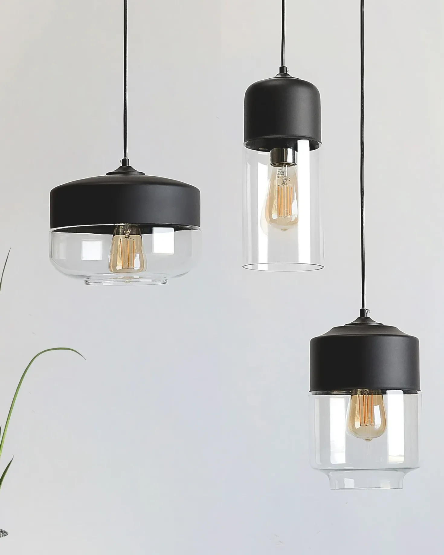 Lampadario JURUA Vetro Nero