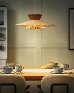 Lampadario KABOMPO Rattan Marrone
