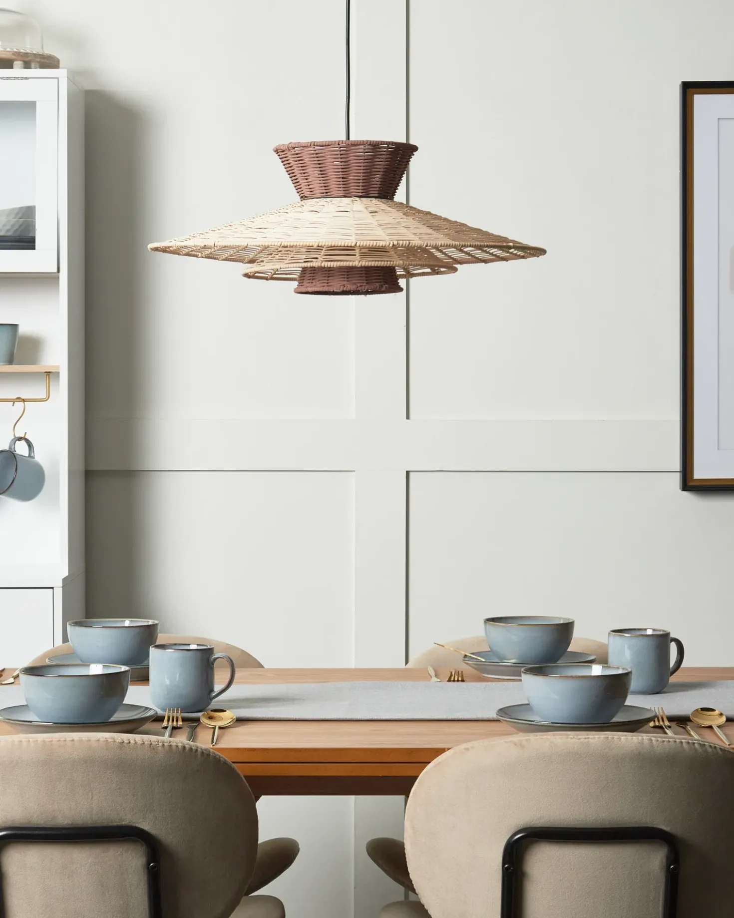 Lampadario KABOMPO Rattan Marrone