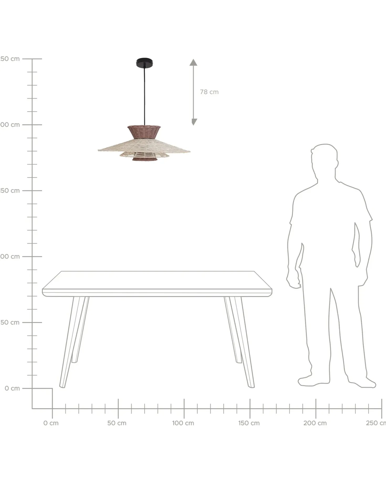 Lampadario KABOMPO Rattan Marrone
