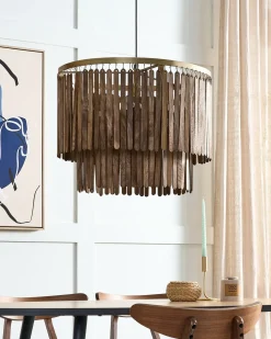 Lampadario KAVERI Legno di mango Marrone