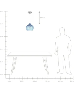 Lampadario KEILA Vetro Blu