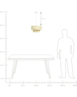 Lampadario KOTMALE Guscio di cocco Beige chiaro