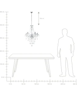 Lampadario LOCONE Cristallo Argento