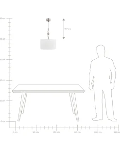 Lampadario LOKY Metallo Bianco/Beige