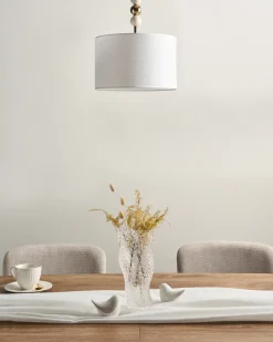 Lampadario LOKY Metallo Ottone/Beige