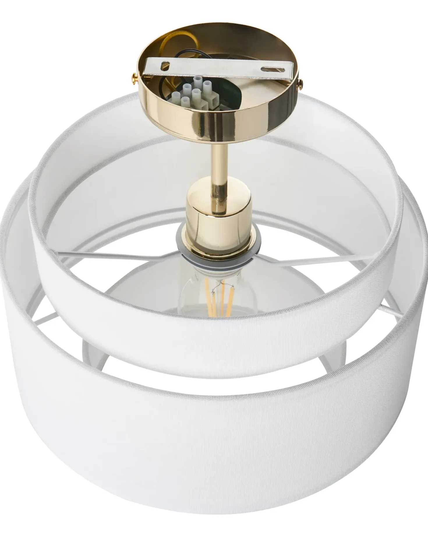 Lampadario LUKAGO Lino Bianco sporco