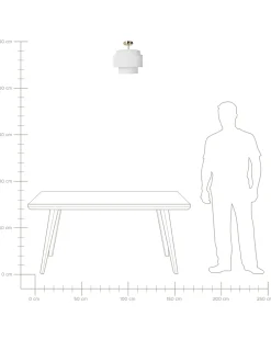 Lampadario LUKAGO Lino Bianco sporco