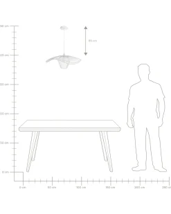Lampadario LUNGA Metallo Bianco
