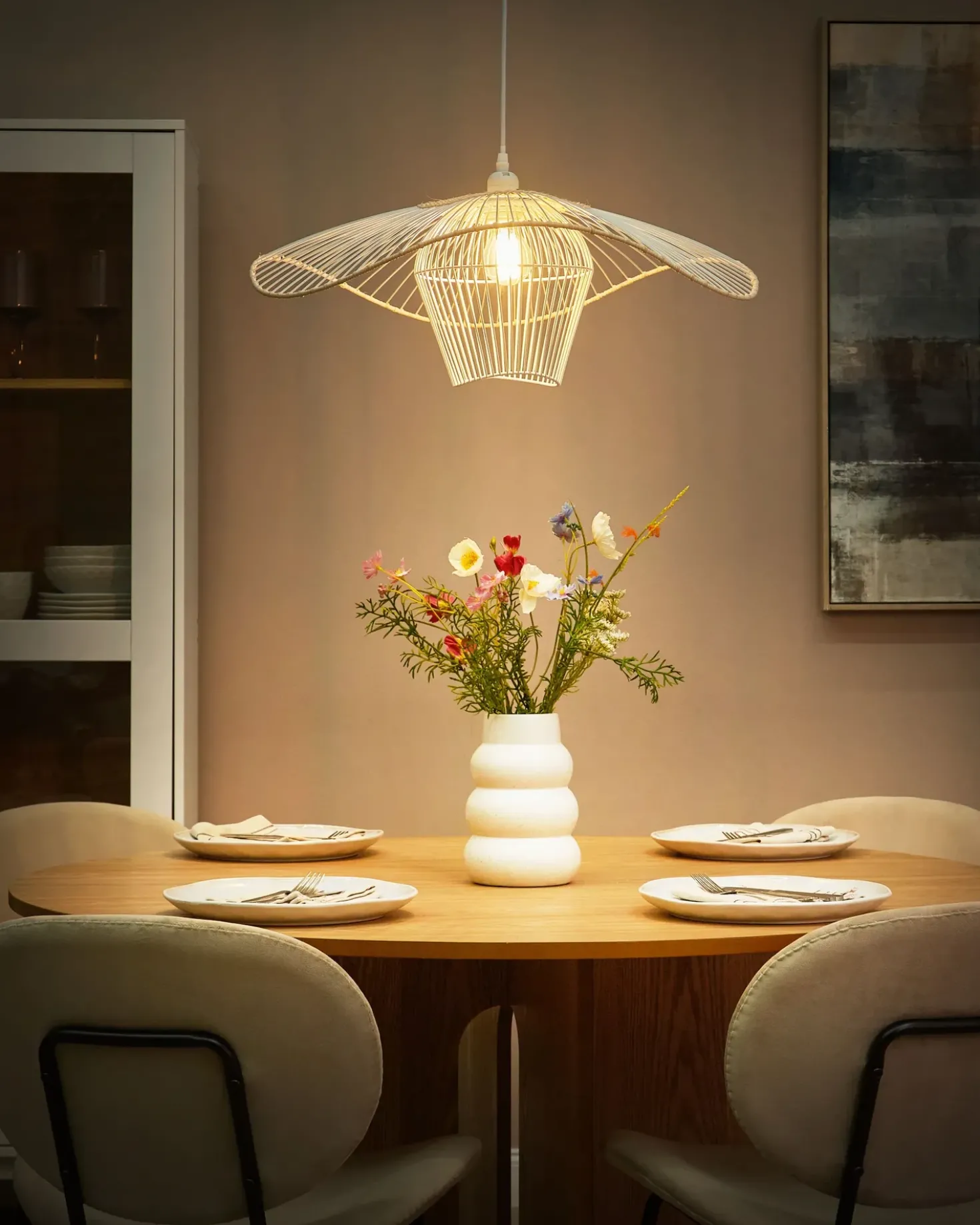 Lampadario LUNGA Metallo Bianco