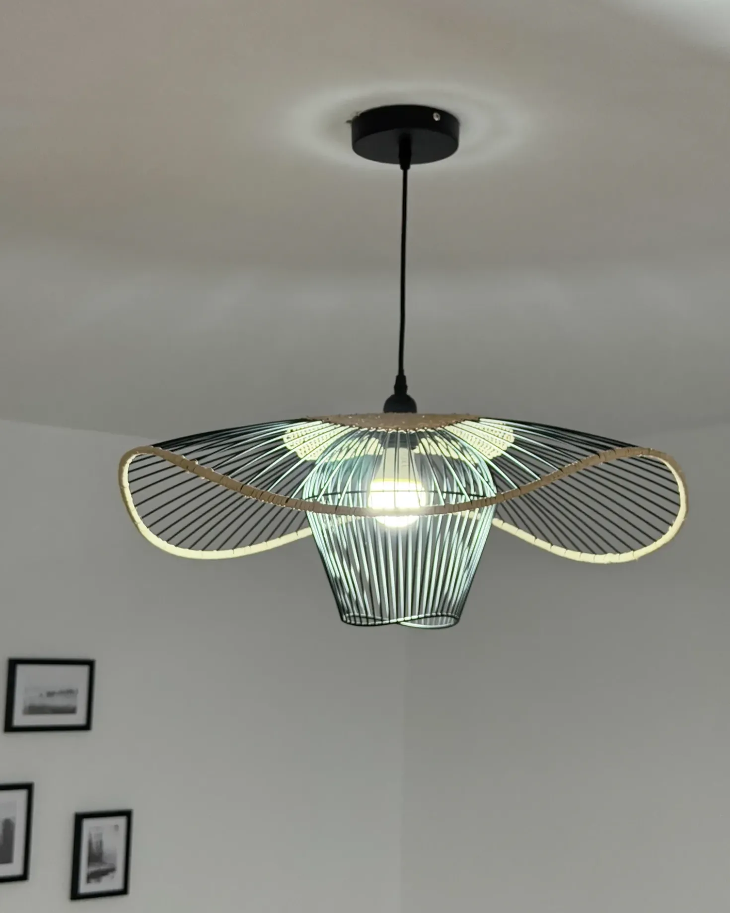Lampadario LUNGA Metallo Nero