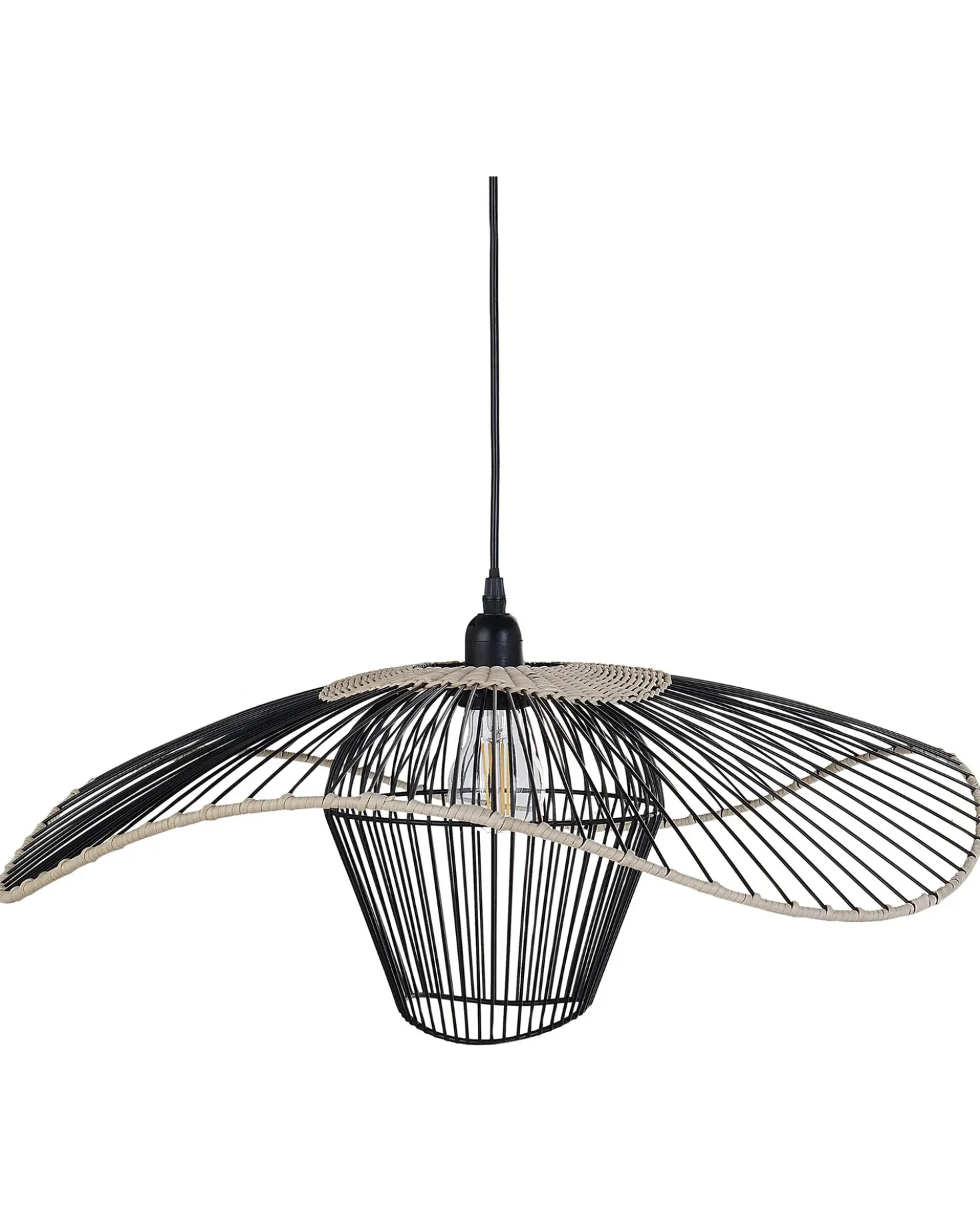Lampadario LUNGA Metallo Nero