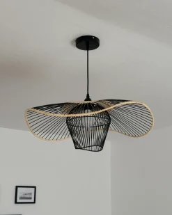 Lampadario LUNGA Metallo Nero