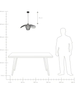 Lampadario LUNGA Metallo Nero