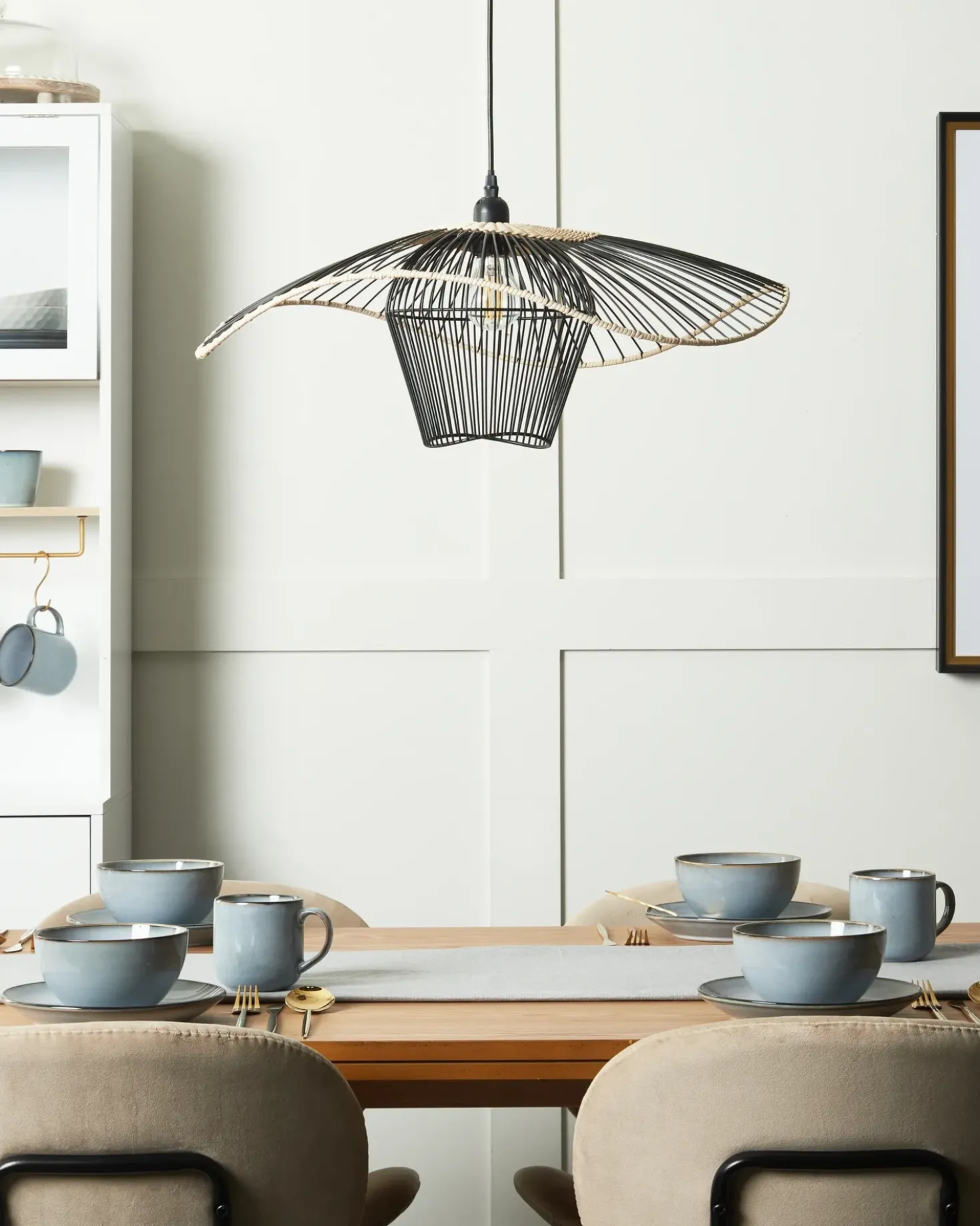 Lampadario LUNGA Metallo Nero