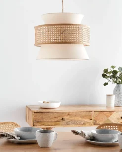 Lampadario LUYANO Rattan Beige