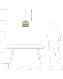 Lampadario LUYANO Rattan Verde chiaro