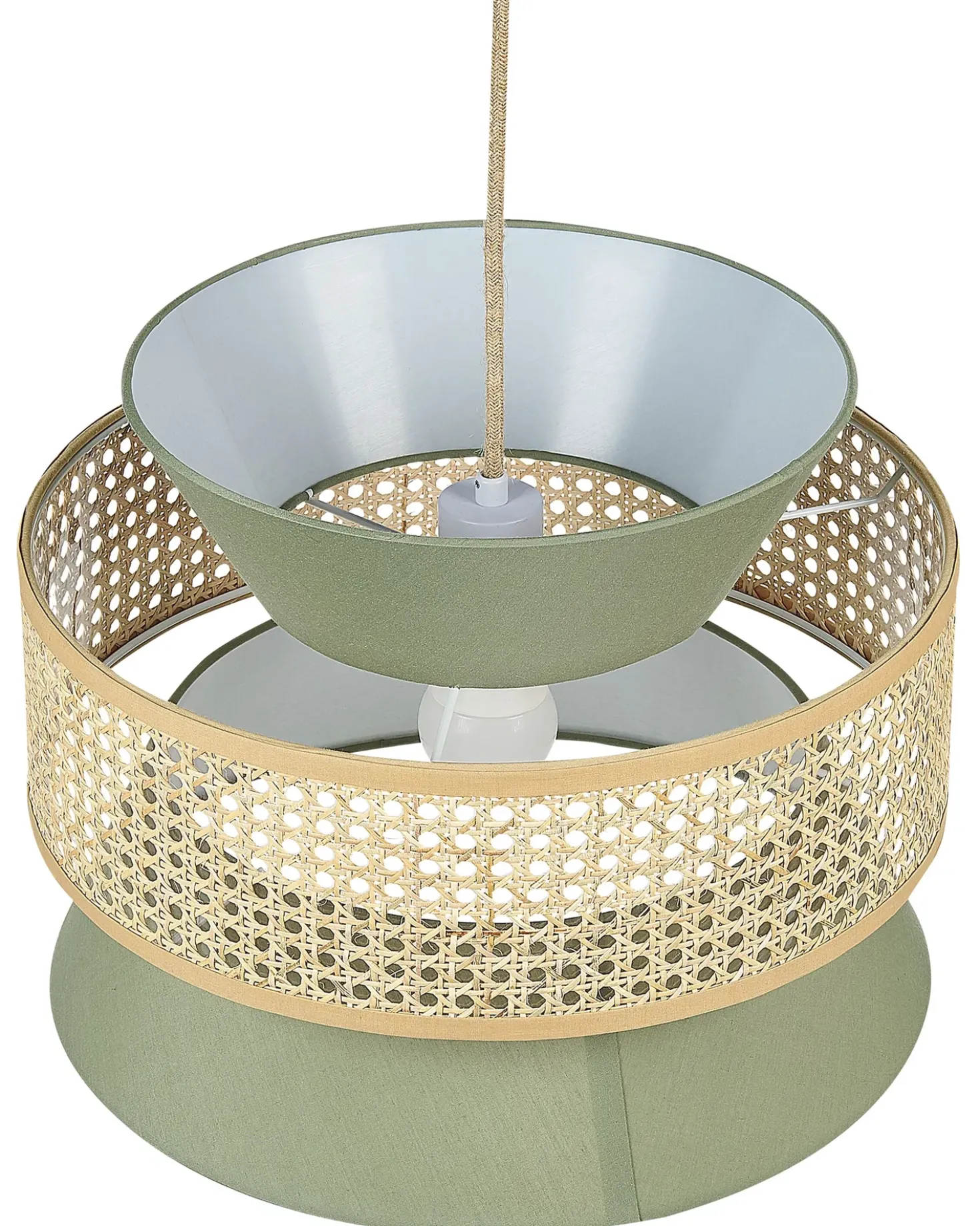 Lampadario LUYANO Rattan Verde chiaro