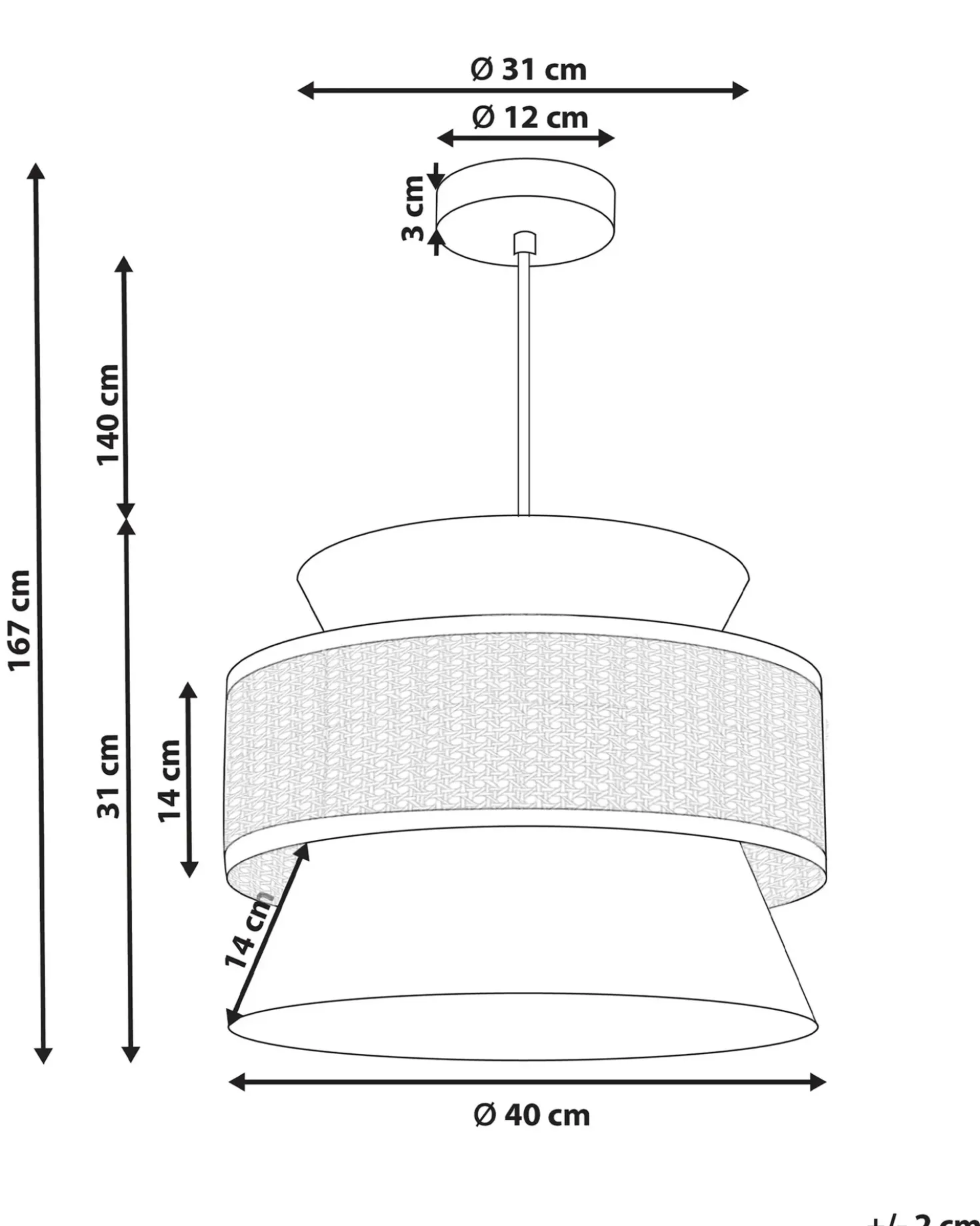 Lampadario LUYANO Rattan Verde chiaro