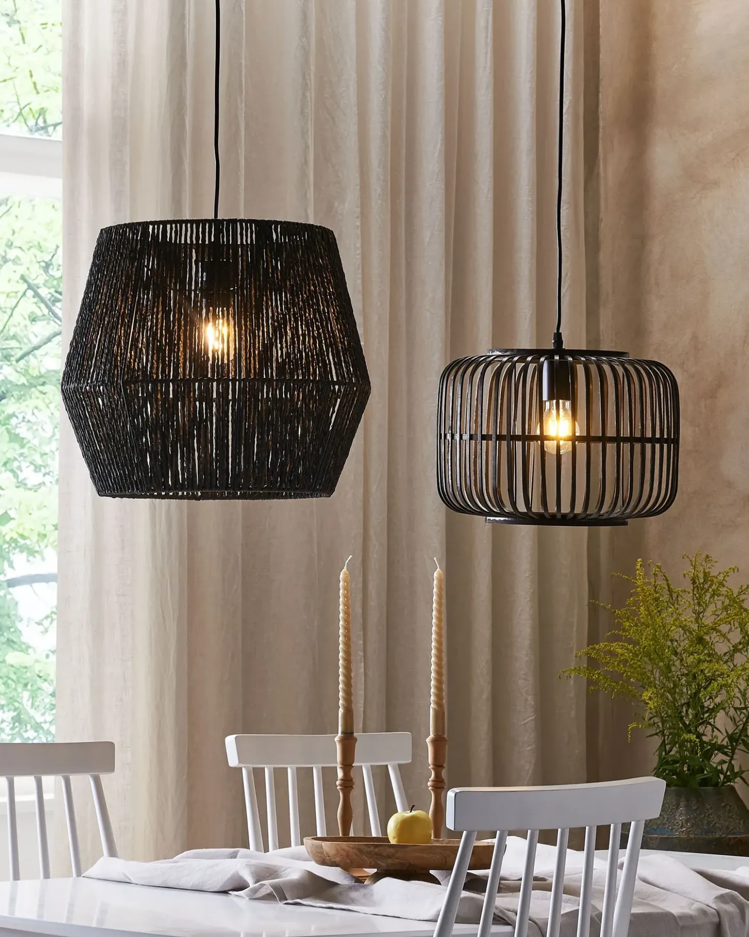 Lampadario MACHEKE Bambù Nero