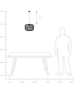 Lampadario MACHEKE Bambù Nero