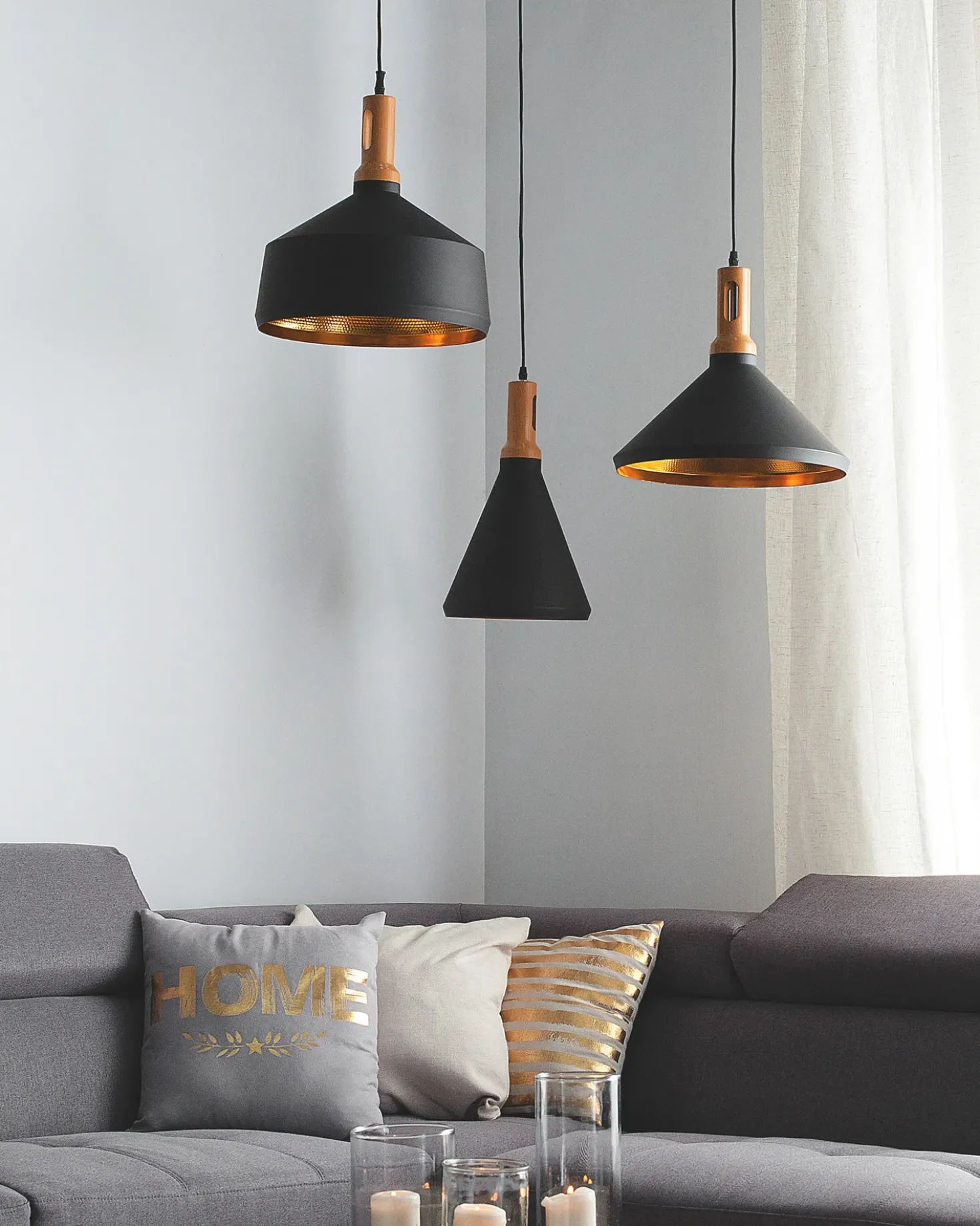 Lampadario MACKENZIE Metallo Nero